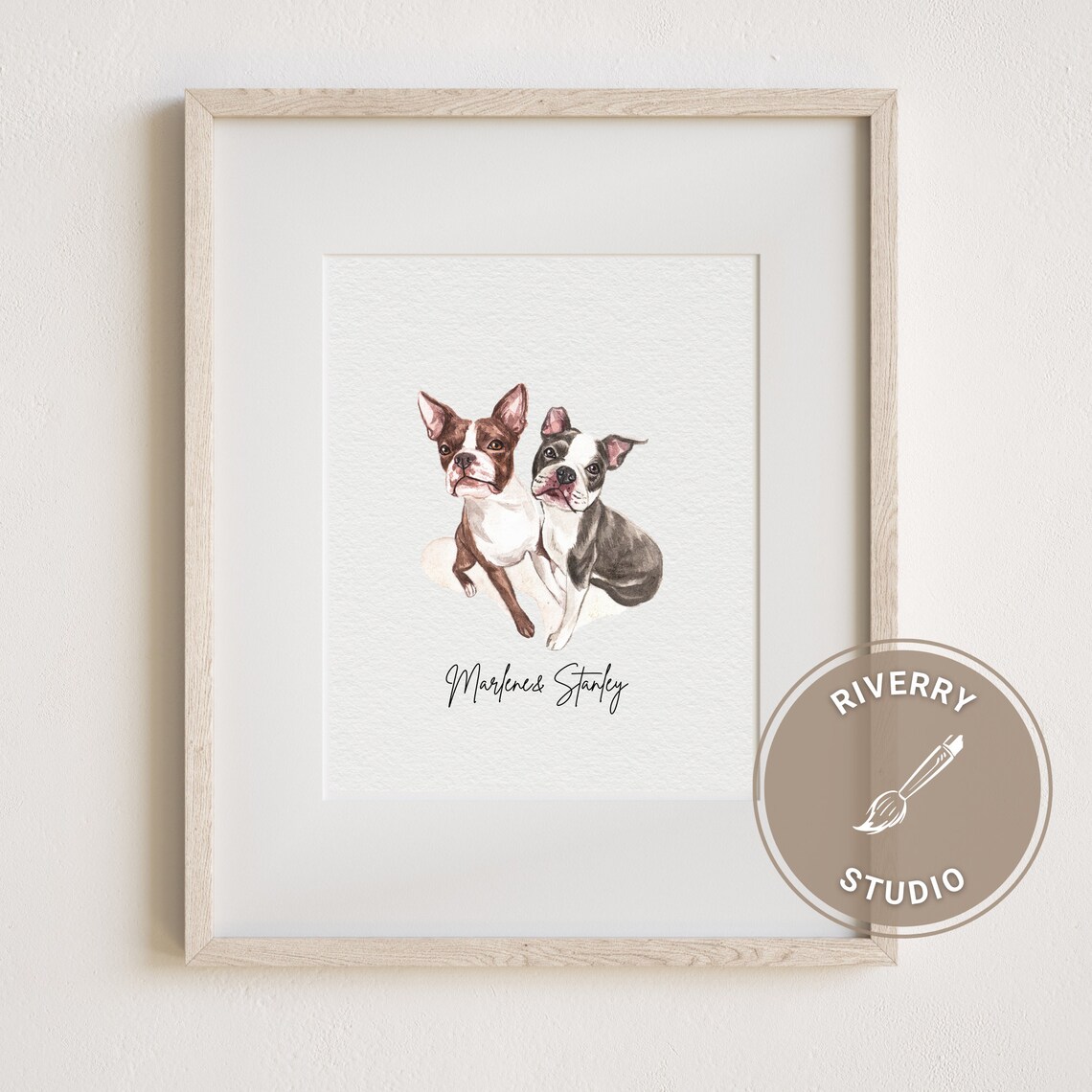 Custom Watercolor Pet Portrait Dog Portraits - Image 3
