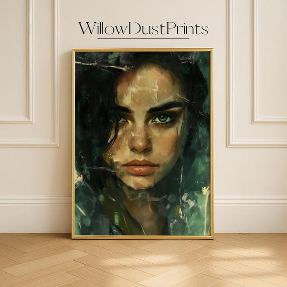Moody Abstract Portrait Wall Art Painting Modern Design Gallery Home Decor Unique Gift For Lovers