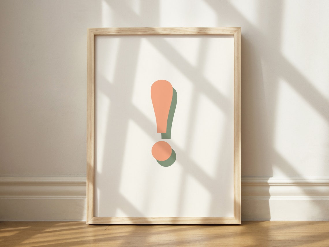 Coral Exclamation Point Minimalist Graphic Designer Wall Poster