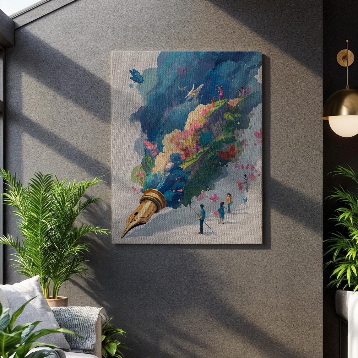 Fountain Pen Pouring Colorful Dream World Creativity Art Poster