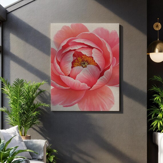 Soft Pink Petals Peony Flower Macro Botanical Frame Highlight Vibrant Bloom Texture Elegant Home Ambiance Detailed Blossom Beauty