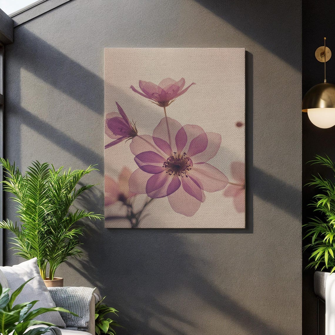 Purple Cosmos Flowers Soft Botanical Floral Minimal Decor Poster