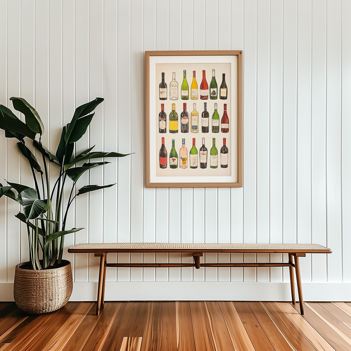 Retro Vintage Wine Bottle Illustration Art Print - Image 2