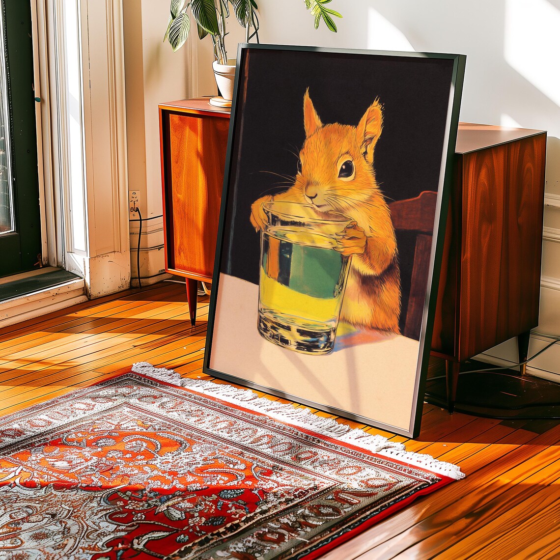 Retro Vintage Squirrel Illustration, Quirky Art Print - Image 4
