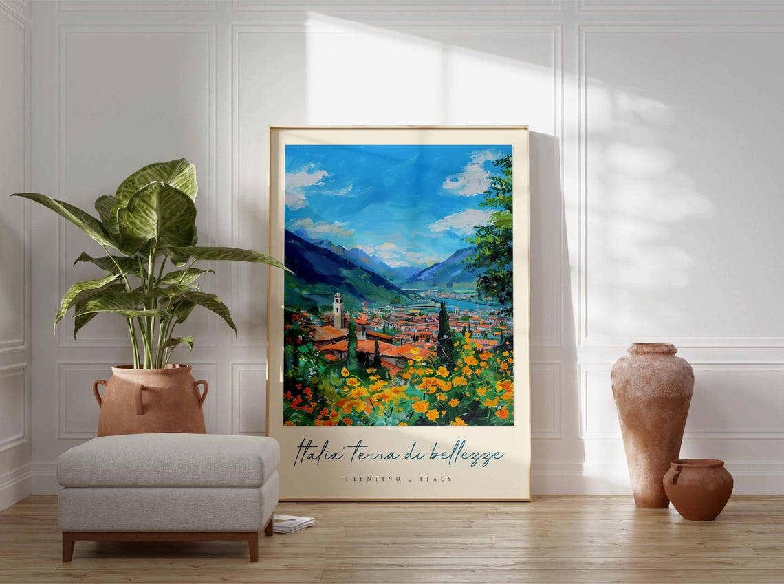 Trentino Poster Italian Travel Print Trentino Travel Art Trentino Wall Art Italy Art Italy Travel Decor Italian Travel Gift - Image 3