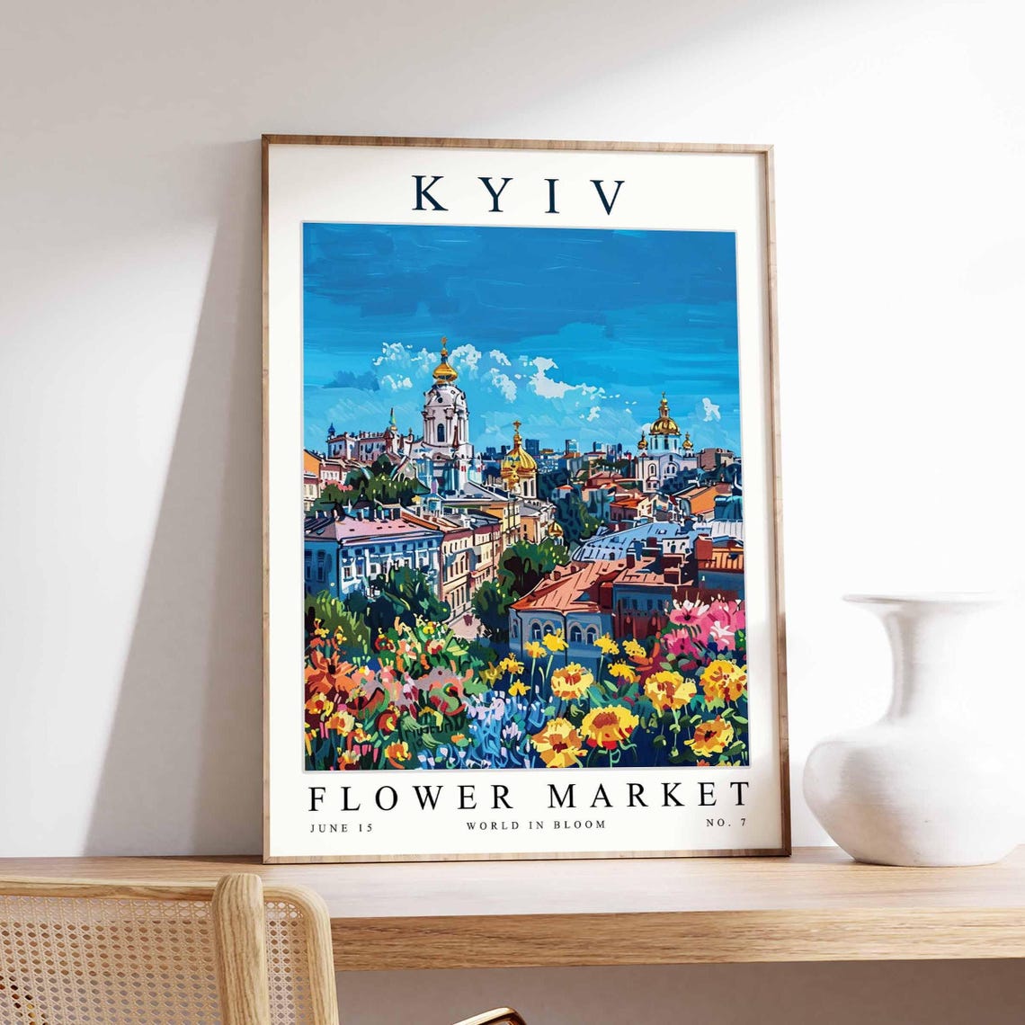 Kyiv Flower Market Poster Kyivprint Ukrainian Floral Wall Art Kyivfloral Decor Botanical Ukraine Print Europe Travel