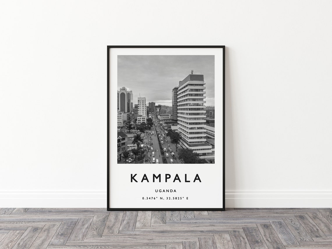 Kampala Uganda Black and White City Street Travel Collection Poster - Image 3