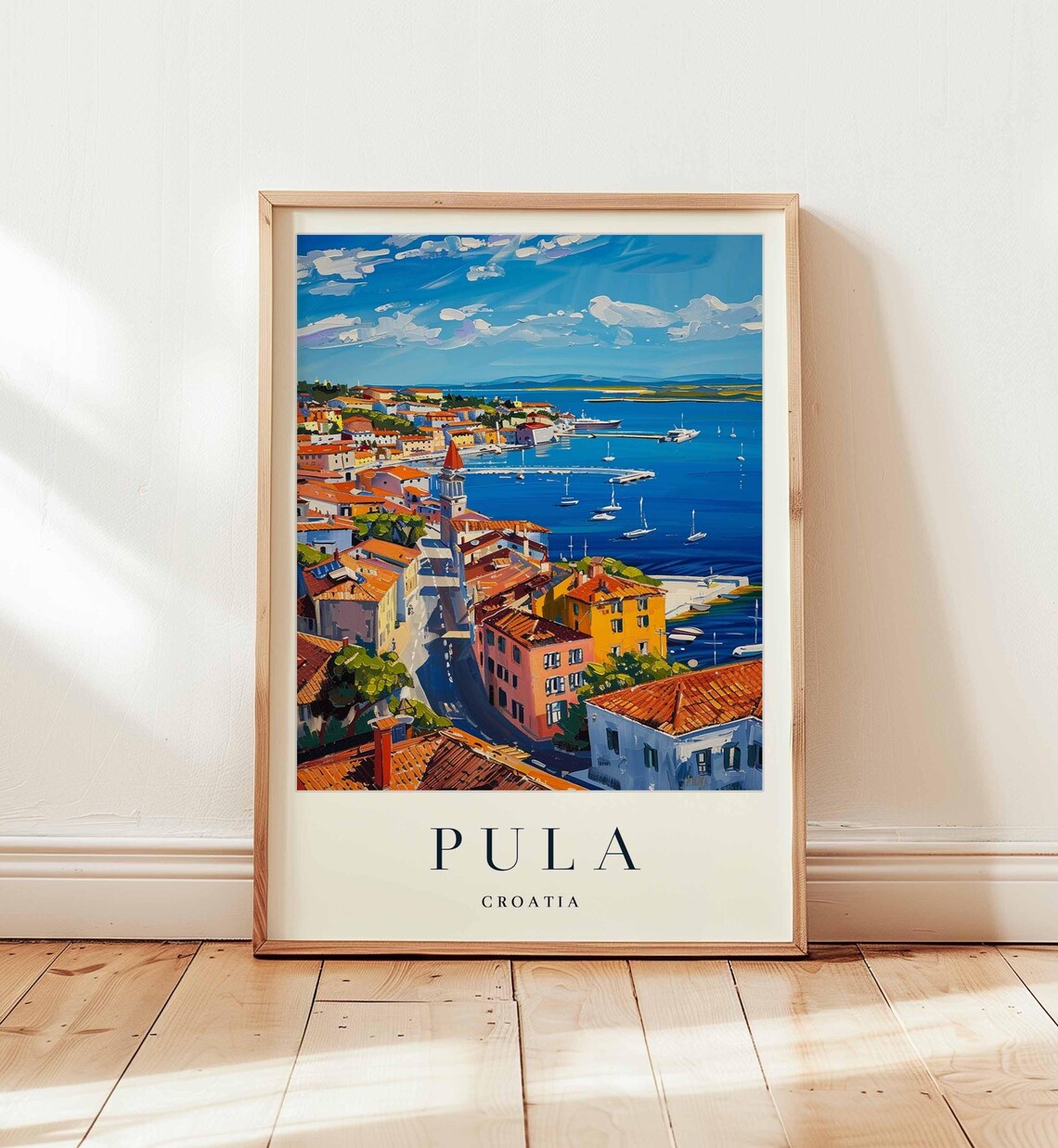 Pula Croatia Travel Poster, Roman Amphitheatre