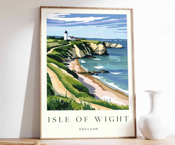 Isle Of Wight Poster Isle Of Wight Travel Print England Wall Art British Decor Tropical Decor Sea Print Isle Of Wight Gift