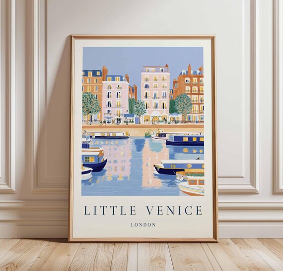 Little Venice London Poster Canal Narrowboat Travel Art