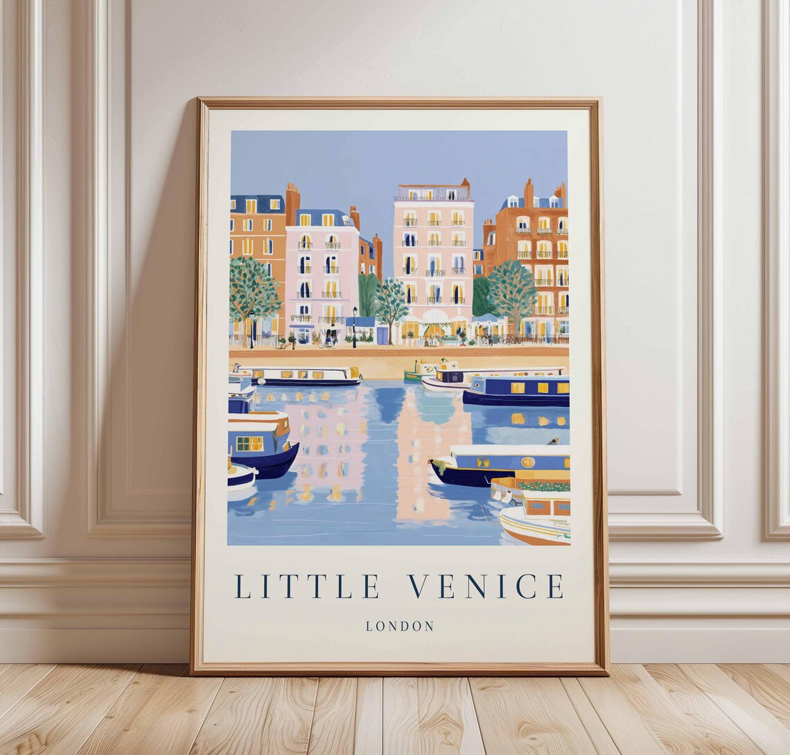 Little Venice London Poster Canal Narrowboat Travel Art