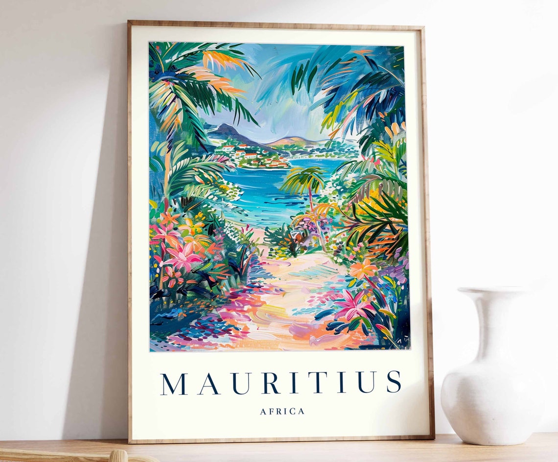 Mauritius Africa Tropical Jungle Path Beach Lagoon Island Poster