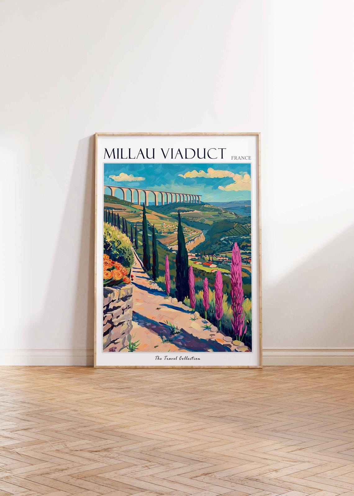 Viaduc De Millau Poster France Travel Print French Decor Europe Travel Poster European Wall Art Viaduc De Millau Travel Poster - Image 2