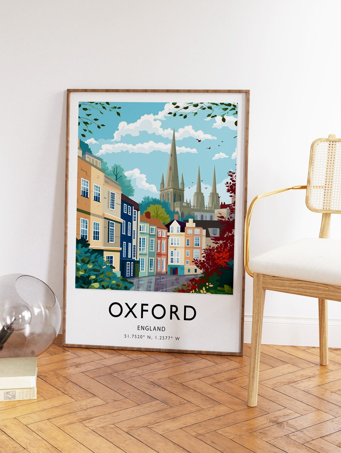 Oxford Travel Print Oxford Travel Poster British Travel Wall Art Colourful Travel Art Vintage Travel Travel Gift - Image 2