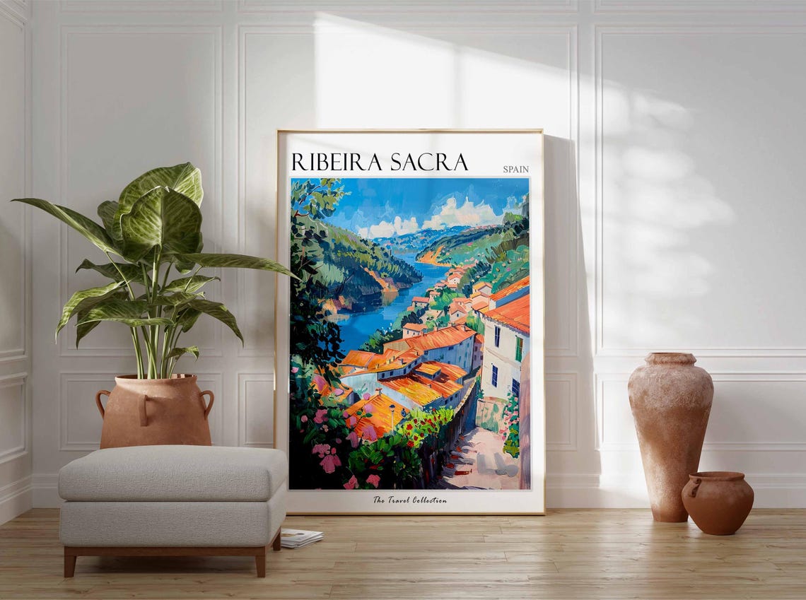 Ribeira Sacra Poster Spain Travel Print Spanish Decor Europe Travel Poster European Wall Art Ribeira Sacra Travel Poster - Image 3