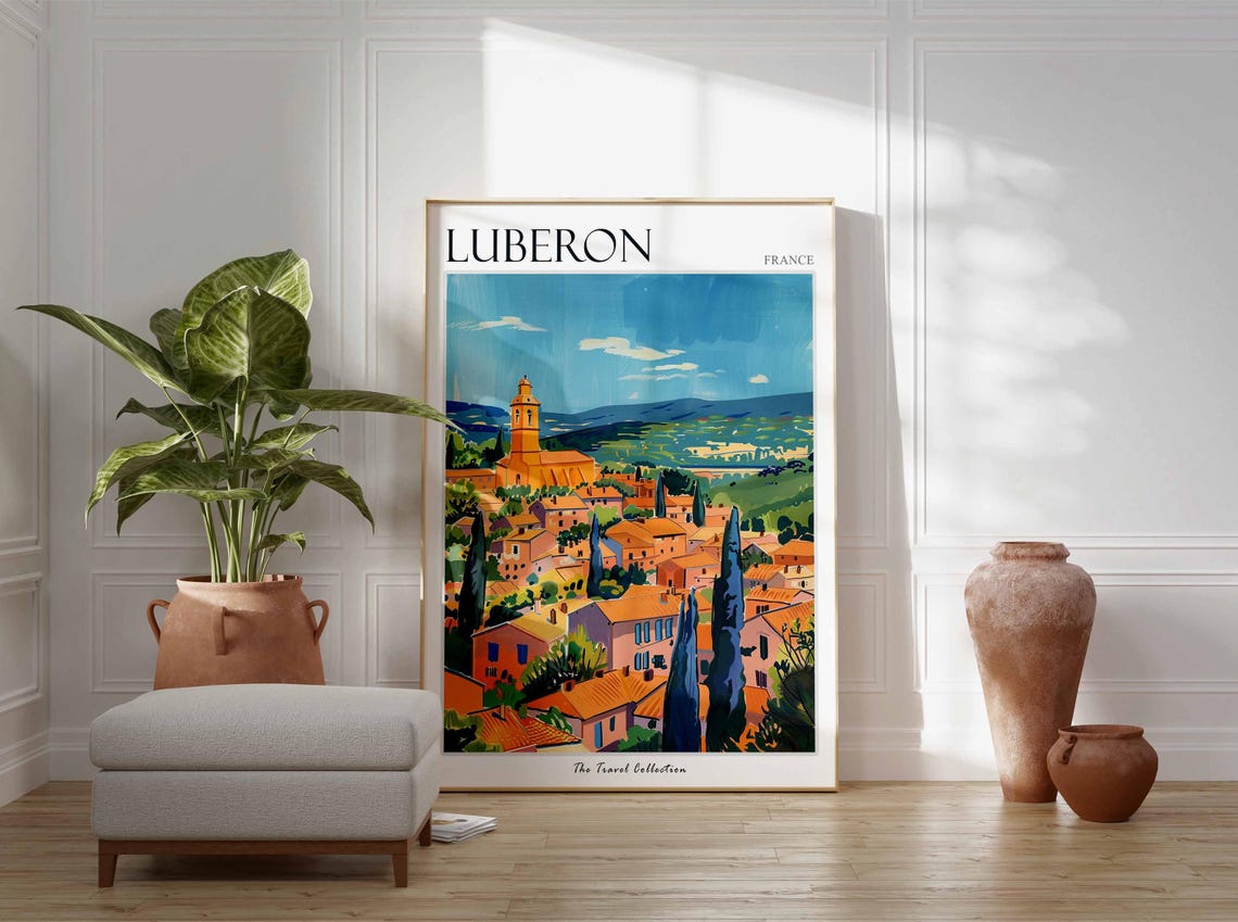 Luberon Poster France Travel Print French Decor Europe Travel Poster European Wall Art Luberon Gift Luberon Travel Poster - Image 3