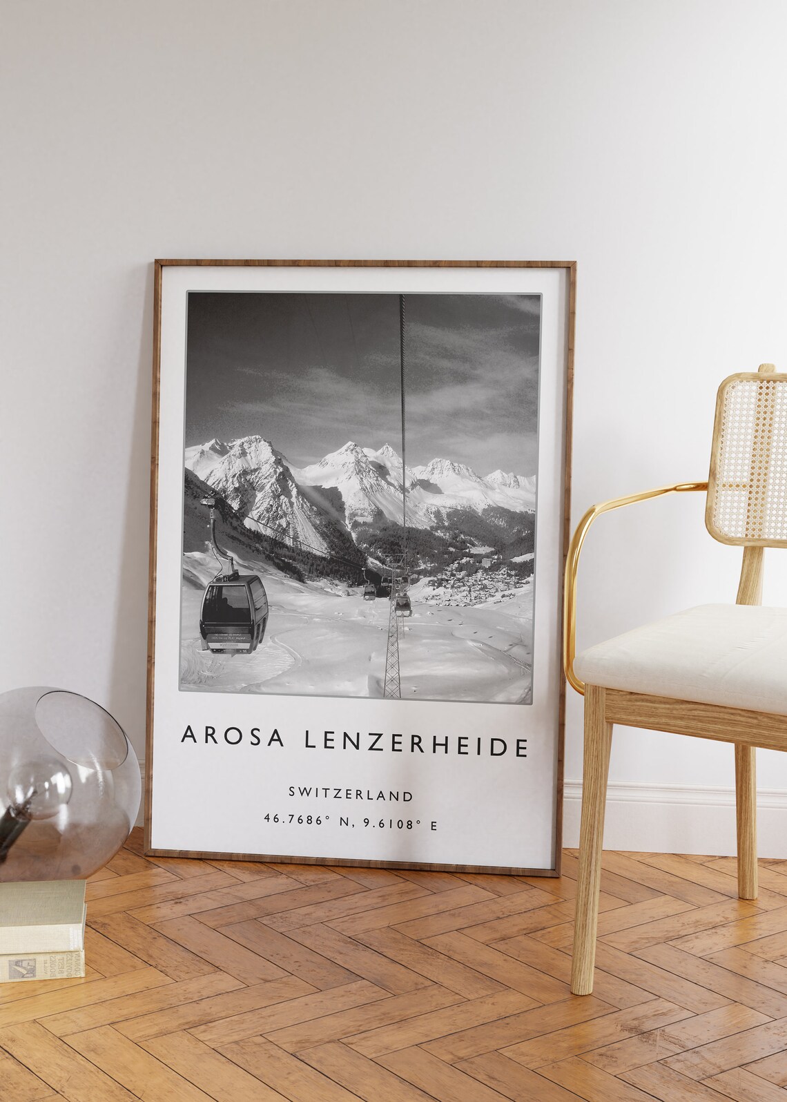 Arosa Lenzerheid Switzerland Skiing Travel Poster - Image 3