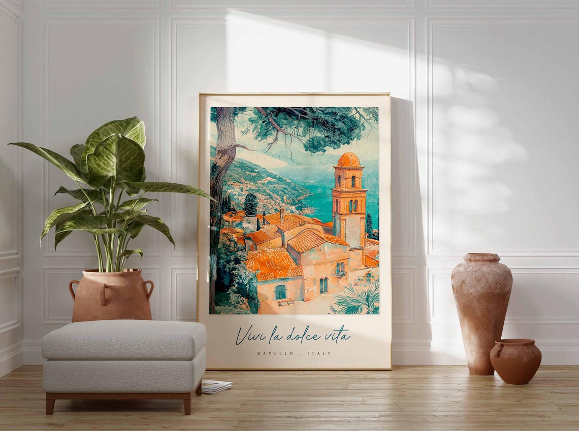 Ravello Poster Italian Travel Print Ravello Travel Art Ravello Wall Art Italy Art Italy Travel Decor Italian Travel Gift - Image 3