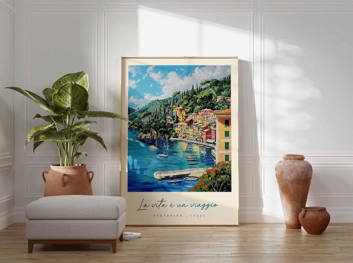 Portofino Poster Italian Travel Print Portofino Travel Art Portofino Wall Art Italy Art Italy Travel Decor Italian Travel Gift - Image 3