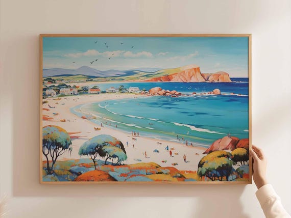 Boulders Beach Poster South Africa Travel Print Cape Town Wall Art Bay Decor