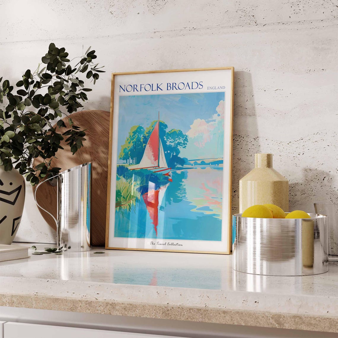 Norfolk Broads Poster England Travel Poster Countryside Poster English Countryside Norfolk Broads Travel Print Countryside Travel Print - Image 3