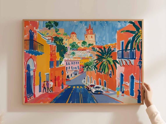 Culiacan Mexico Travel Poster Sinaloa City Landscape Art
