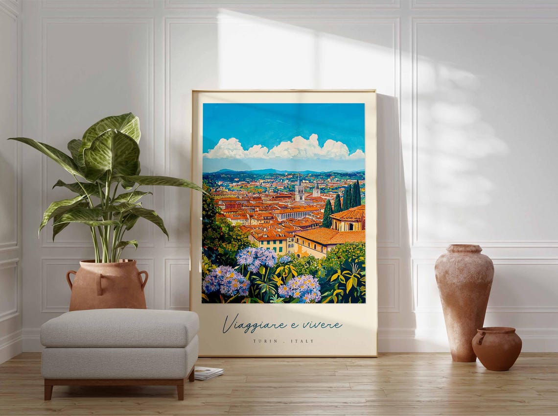 Turin Poster Italian Travel Print Turin Travel Art Turin Wall Art Italy Art Italy Travel Decor Italian Travel Gift - Image 3