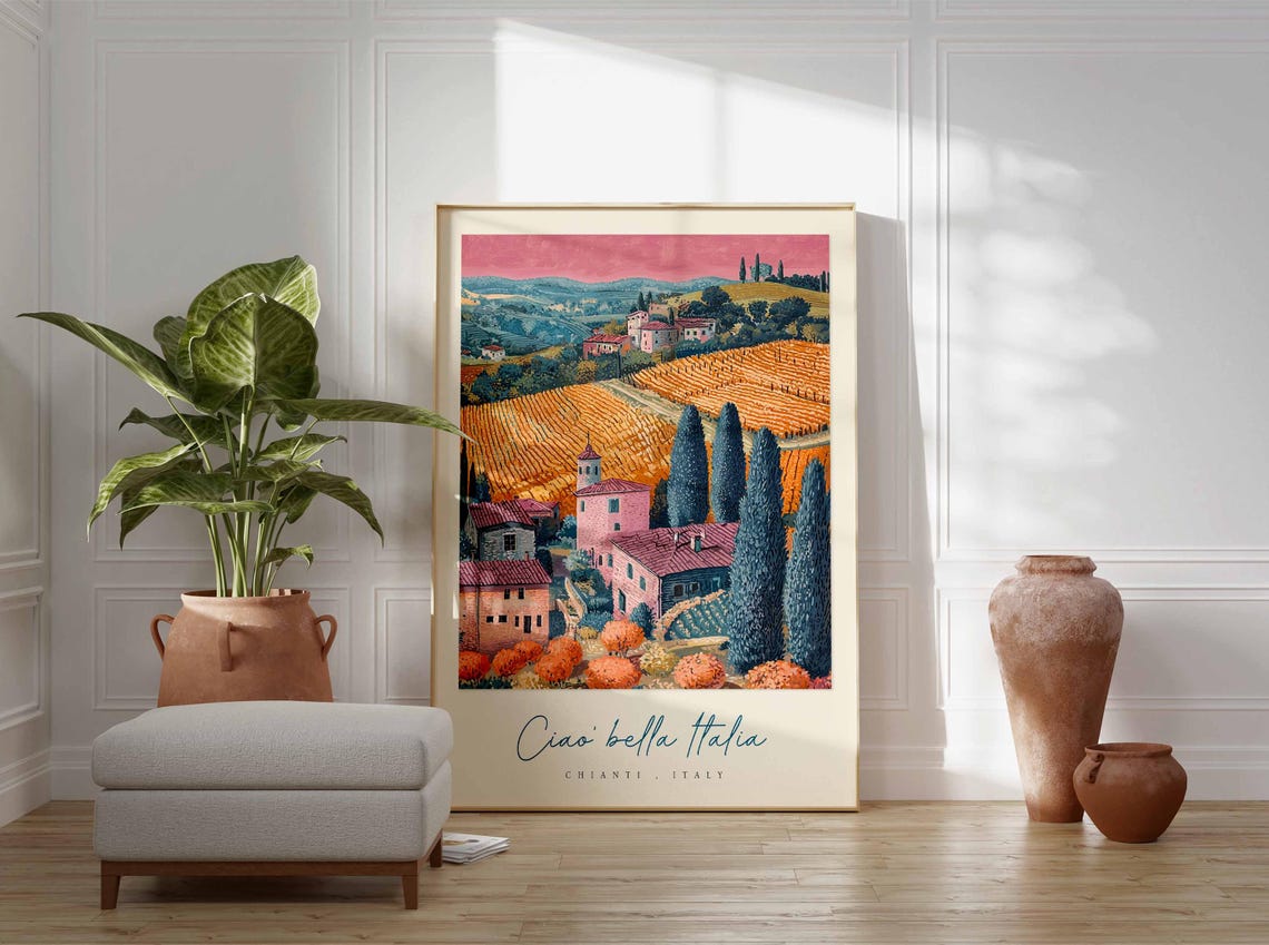 Chianti Poster Chianti Travel Print Chianti Travel Art Chianti Wall Art Italy Art Italy Travel Decor Italian Travel Gift - Image 3