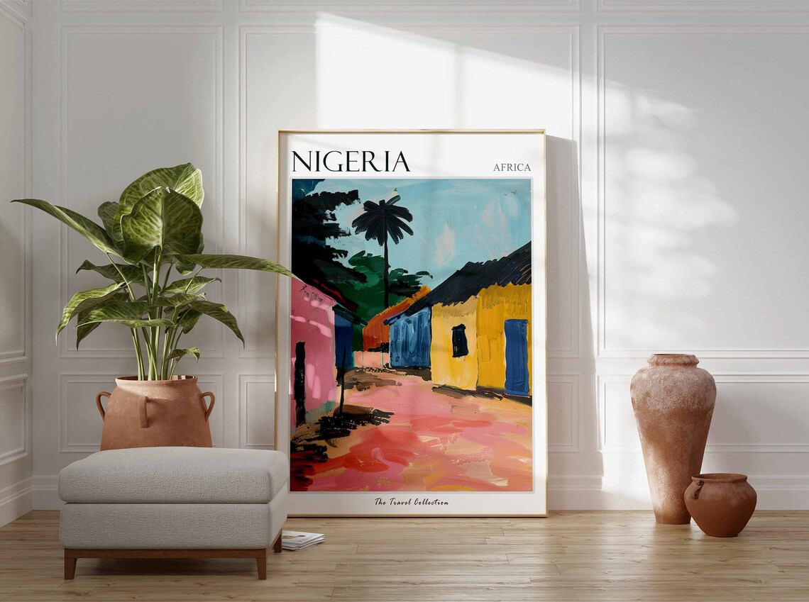Nigeria Poster Nigeria Travel Print Nigerian Travel Poster African Decor Tropical Decor Botanical Art African Art Nigerian Gift - Image 2