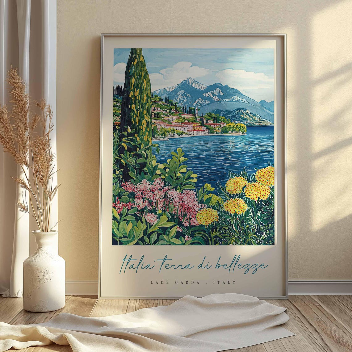 Lake Garda Poster Italian Travel Print Lake Garda Travel Art Lake Garda Wall Art Italy Art Italy Travel Decor Italian Travel Gift - Image 2