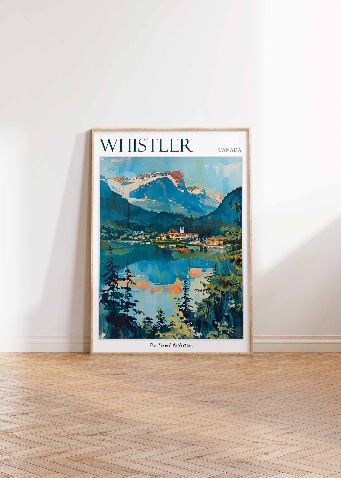 Whistler Canada Mountain Lake Village Landscape Scenic Art Poster - Image 2