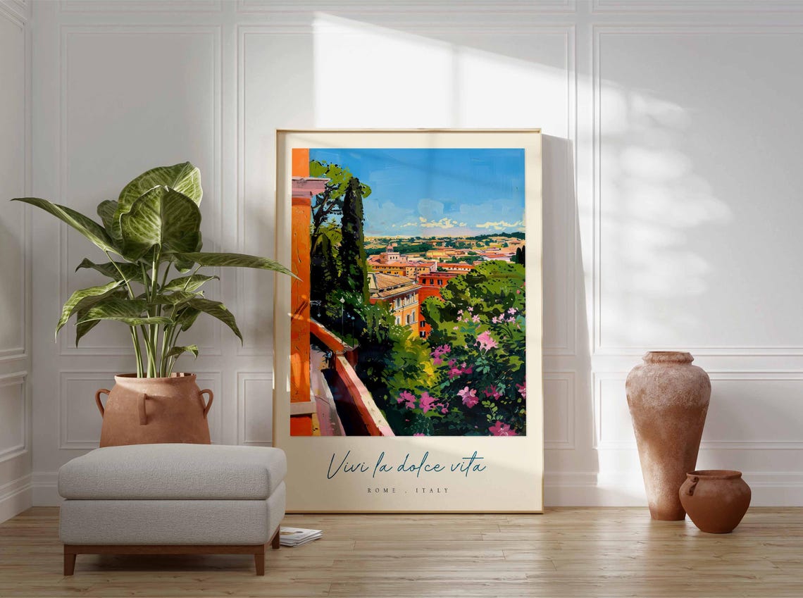 Rome Poster Italian Travel Print Rome Travel Art Rome Wall Art Italy Art Italy Travel Decor Italian Travel Gift - Image 3