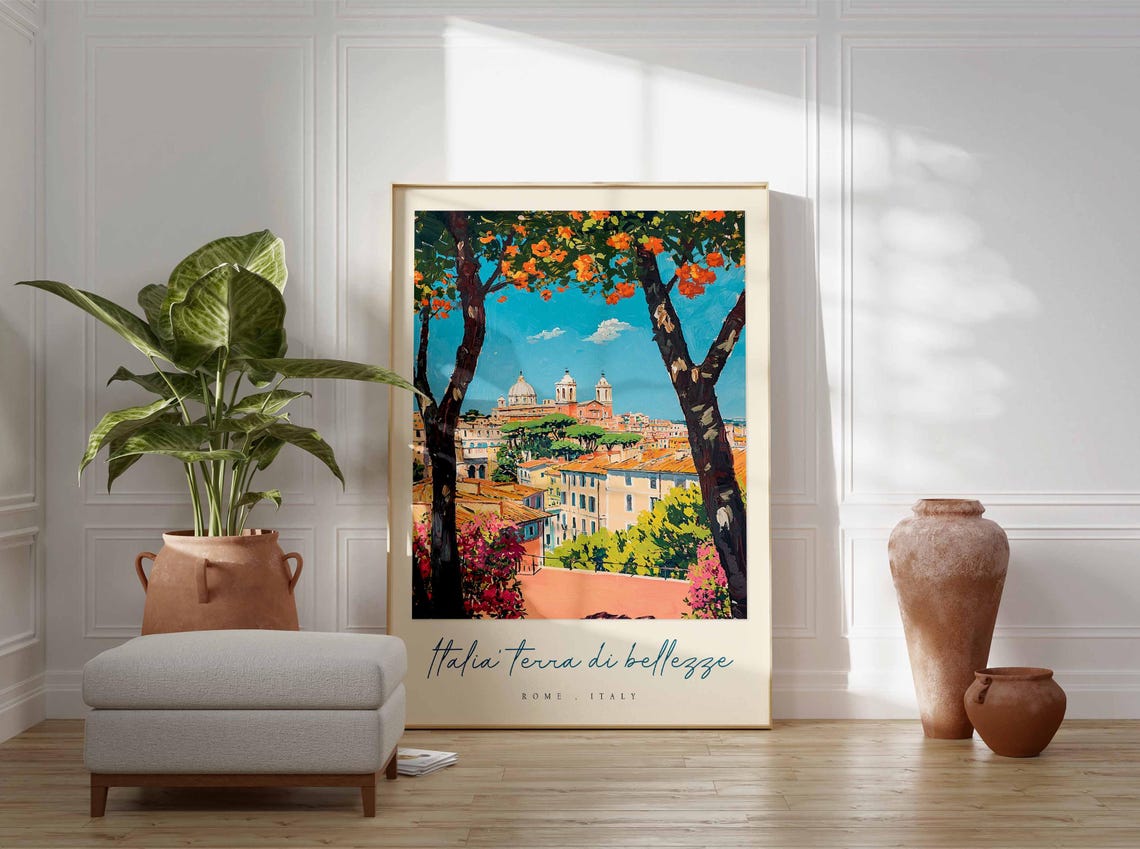 Rome Poster Italian Travel Print Rome Travel Art Rome Wall Art Italy Art Italy Travel Decor Italian Travel Gift - Image 3