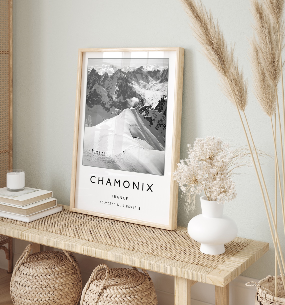 Chamonix France Skiing Travel Poster, Winter Sport Art - Image 2