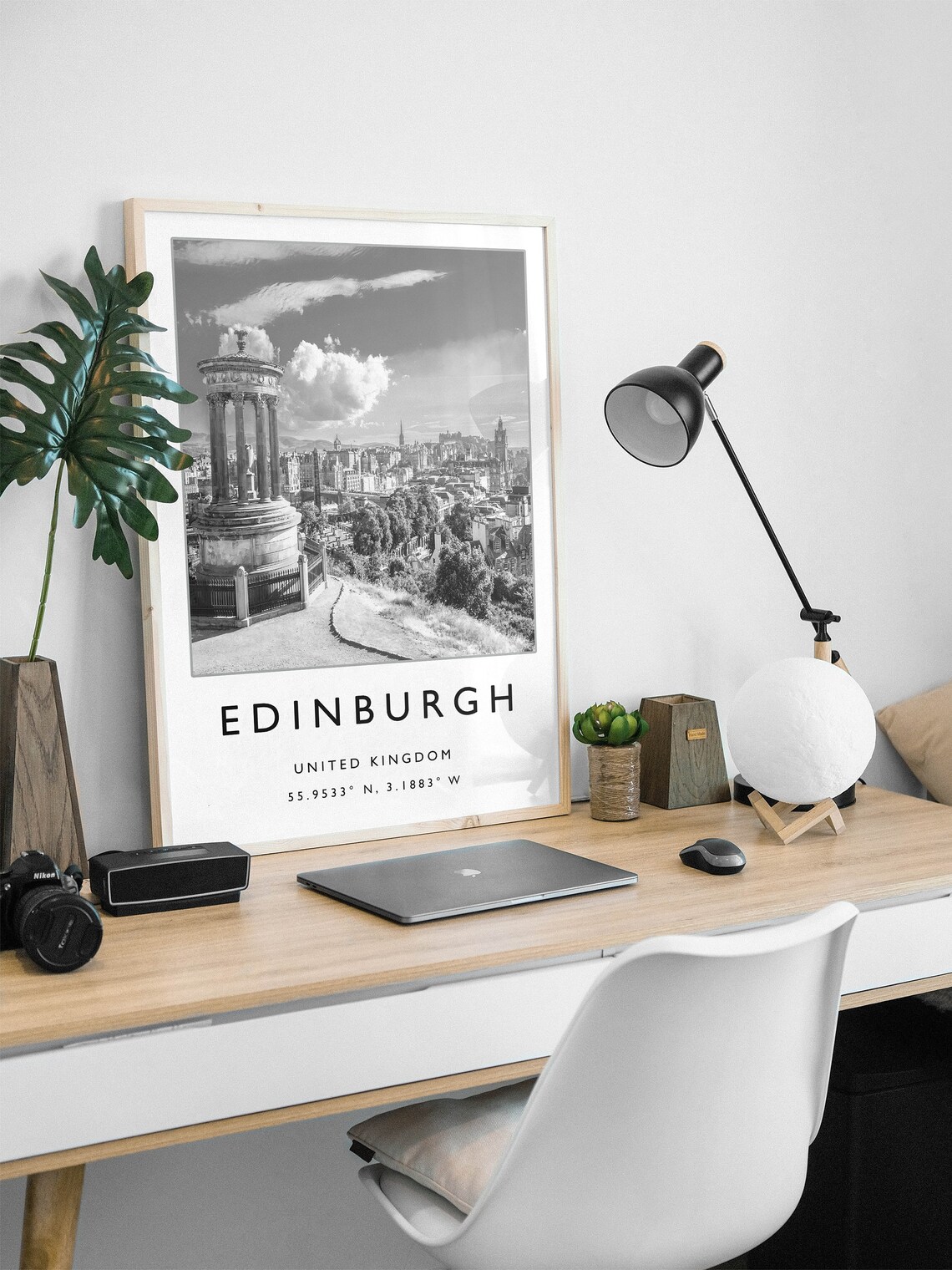 Edinburgh Scotland Travel Poster, Black And White - Image 3