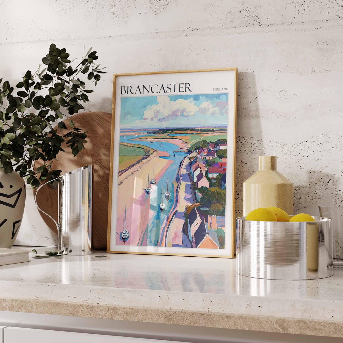 Brancaster England Colorful Sailboats on the Estuary Waters Poster - Image 2