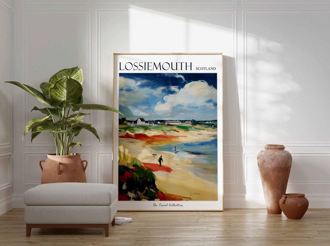 Lossiemouth Poster Lossiemouth Travel Print Scotland Travel Poster Scottish Decor Tropical Decor Sea Print Lossiemouth Travel Poster - Image 3