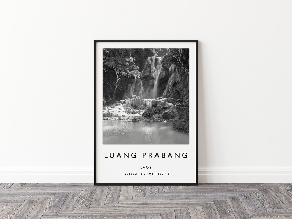 Luang Prabang Laos Travel Print Laos Travel Poster Laos Travel Print Southeast Asia Travel Poster Travel Gift Backpackers Gift - Image 2