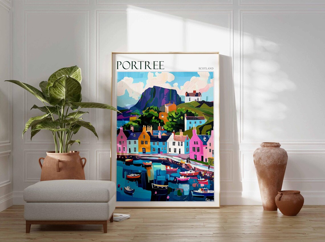 Portree Poster Scotland Poster Scottish Highlands Poster Isle Of Skye Poster Scottish Decor Portree Wall Decor Portree Travel Art - Image 4