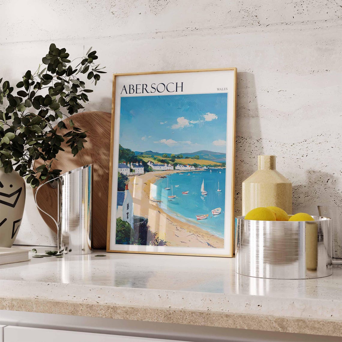 Abersoch Poster Wales Travel Poster Coastal Wall Art Uk Travel Poster Welsh Decor North Wales Poster Welsh Coast Poster Abersoch Art - Image 2