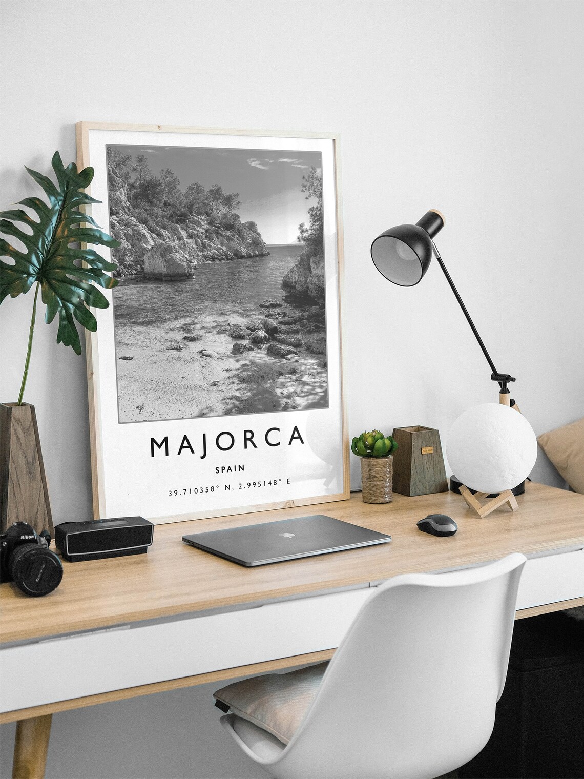 Majorca Travel Poster, Black and White Spain Print - Image 3