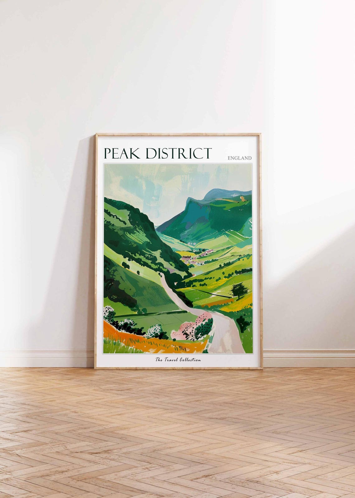 Peak District Green Valley Winding Road Scenic Travel Poster - Image 2
