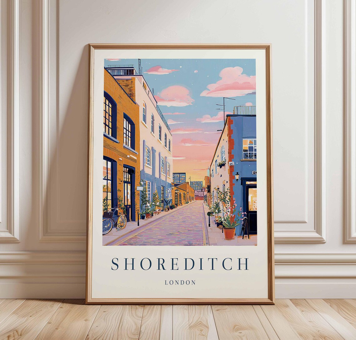 Shoreditch London Sunset Alley Brick Street Travel Wall Poster