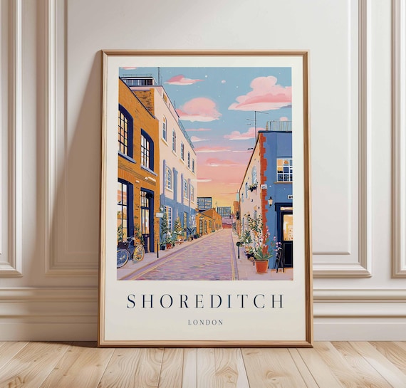 Shoreditch London Sunset Alley Brick Street Travel Wall Poster