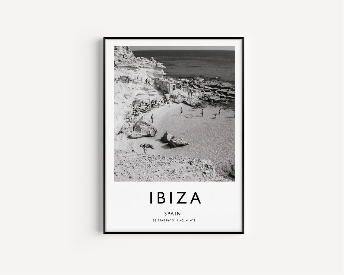 Ibiza Travel Poster, Black and White Travel Art - Image 2