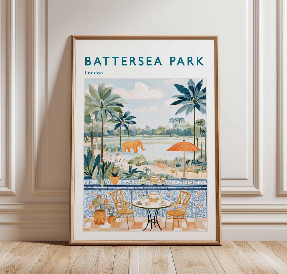 Battersea Park London Elephant Palm Garden Tea Terrace Poster