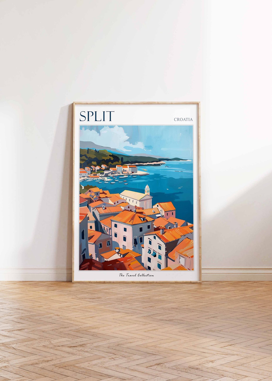 Split Croatia Rooftops Harbor Blue Sea Old Town Travel Poster - Image 2