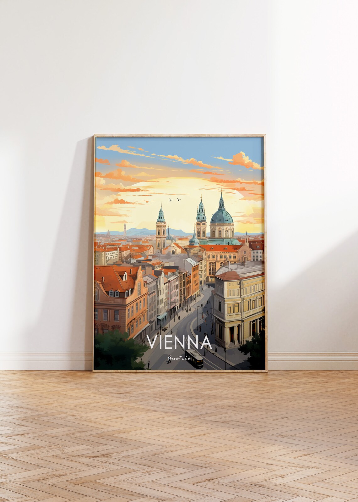Vienna Poster Austria Travel Print, Floral Decor - Image 2