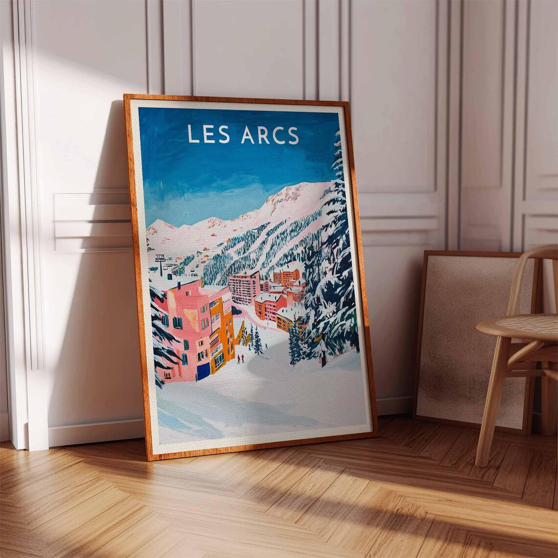 Skiing Travel Poster Les Arcs Ski Print France Travel Print Skiing Art Skiing Print Winter Sport Art Ski Gift - Image 3