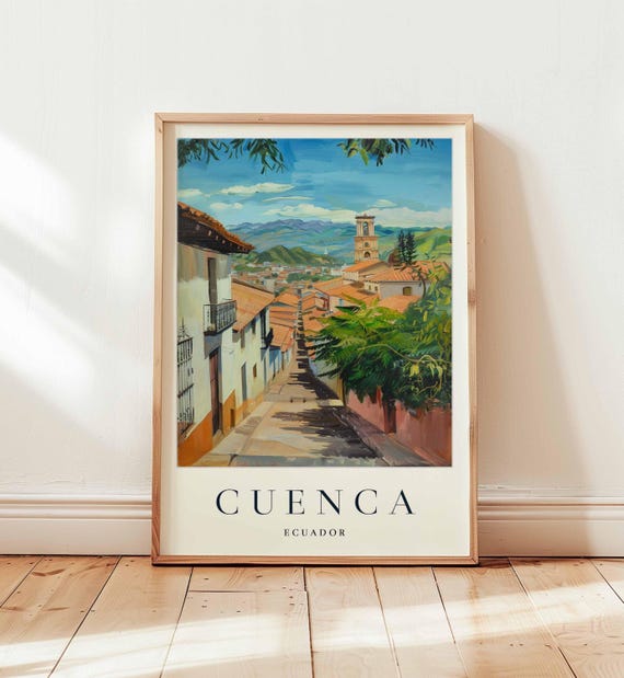 Cuenca Ecuador Poster Andean Colonial City Travel Print